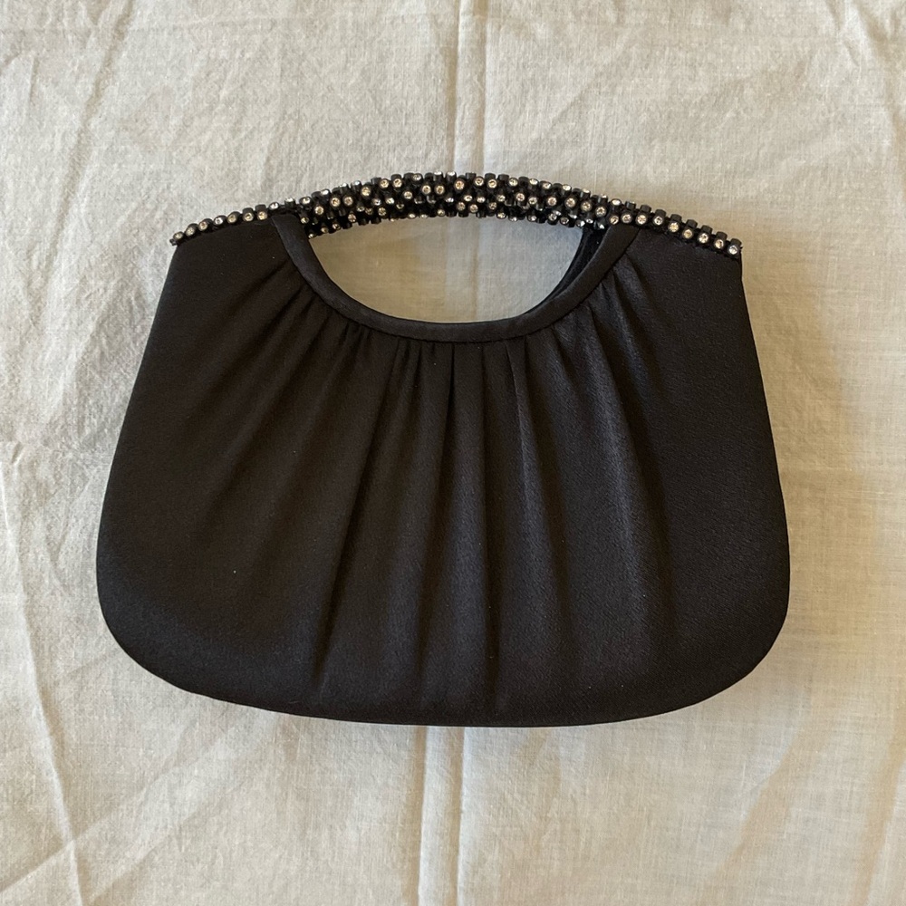 Elegant Black Rhinestone Clasp Evening Clutch
